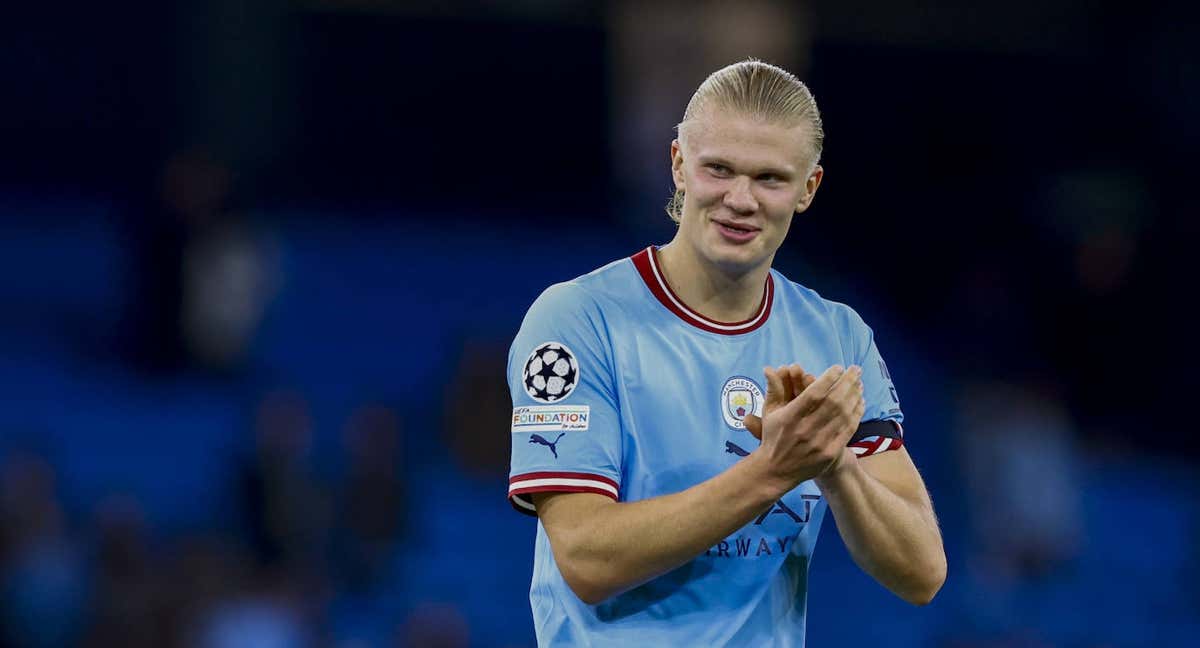 Haaland durante un partido con el Manchester City | /GETTY IMAGES