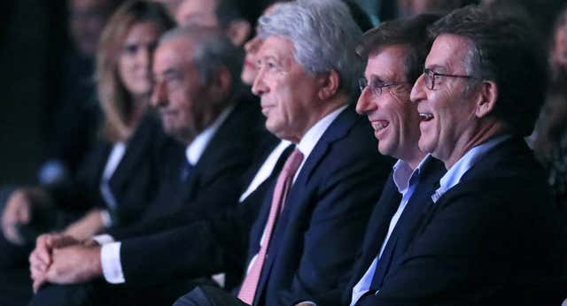 Tebas, Franco y Feijóo: juntos pero no revueltos en Brunete