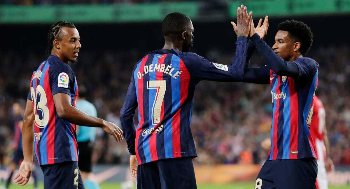 Dembélé y Balde fueron de los más destacados del encuentro. /GETTY