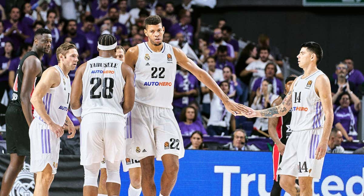 Tavares en la derrota del Real Madrid contra Olympiacos. /GETTY IMAGES