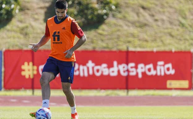 Soler, en un entrenamiento de la Selección.  SEFUTBOL