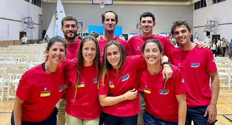 El equipo español de 470 en el Mundial de Israel