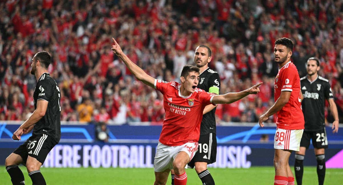 El Benfica celebra un gol. /Getty