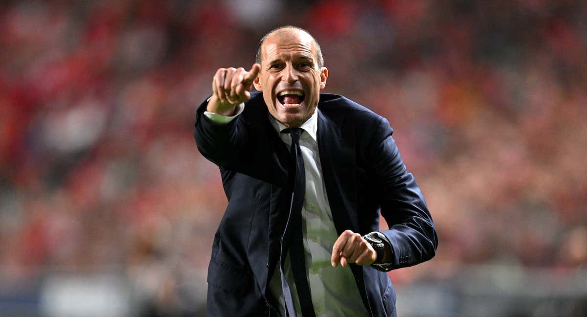 Massimiliano Allegri durante un lance del partido ante el Benfica | /GETTY IMAGES