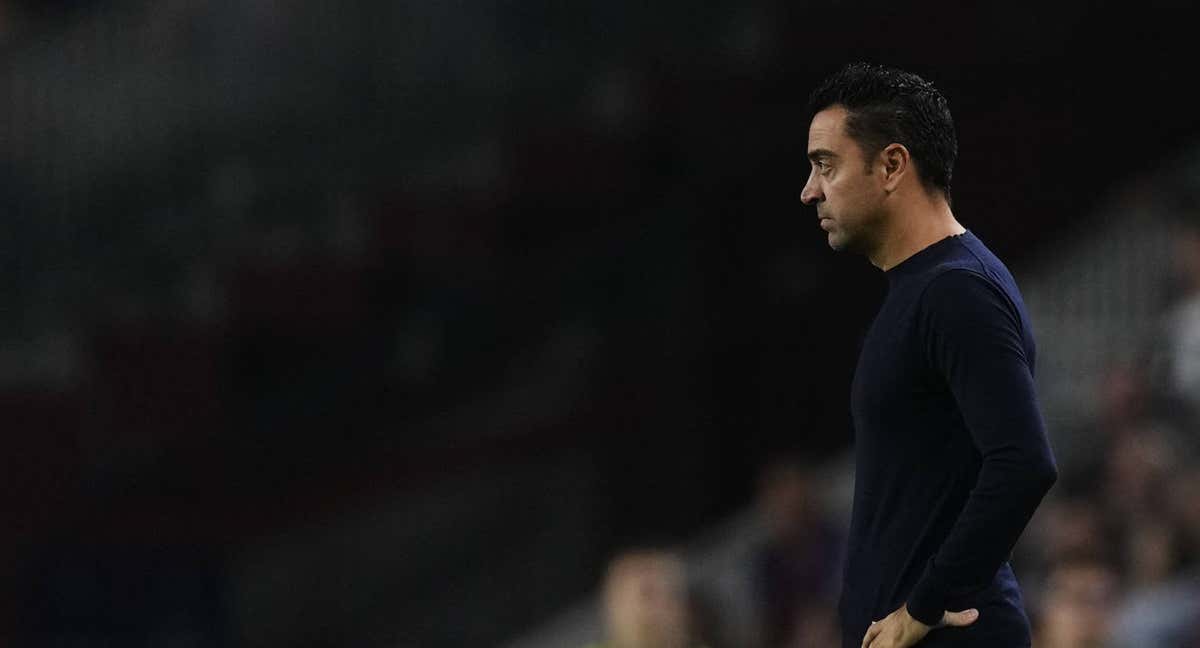 Xavi Hernández durante el partido