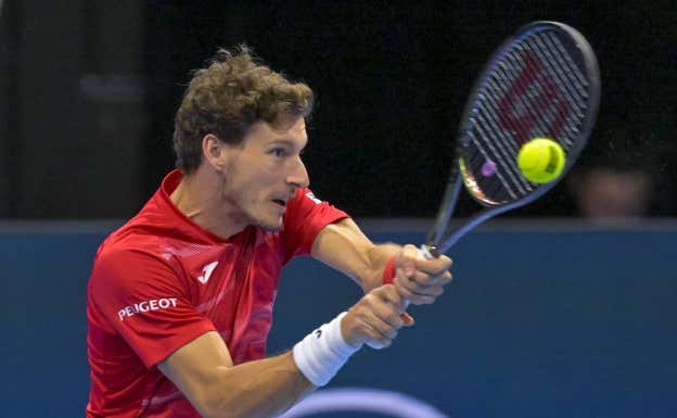 Pablo Carreño, durante el duelo ante Alcaraz.  EFE