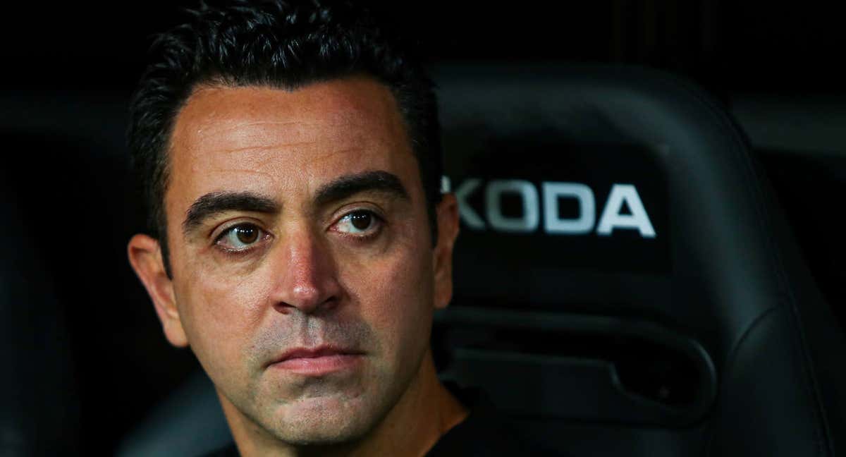 Xavi, durante el Valencia-Barça. /GETTY