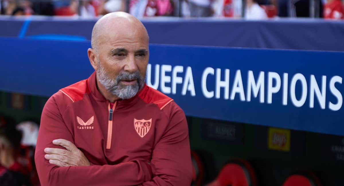 Jorge Sampaoli, en el banquillo del Sevilla./Getty