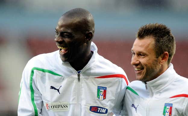 Balotelli y Cassano, con la selección italiana.  Getty Images