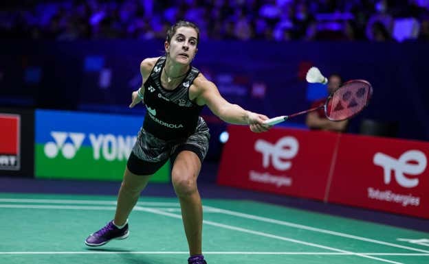 Carolina Marín, durante la final del Abierto de Francia.  SHI TANG / GETTY IMAGES