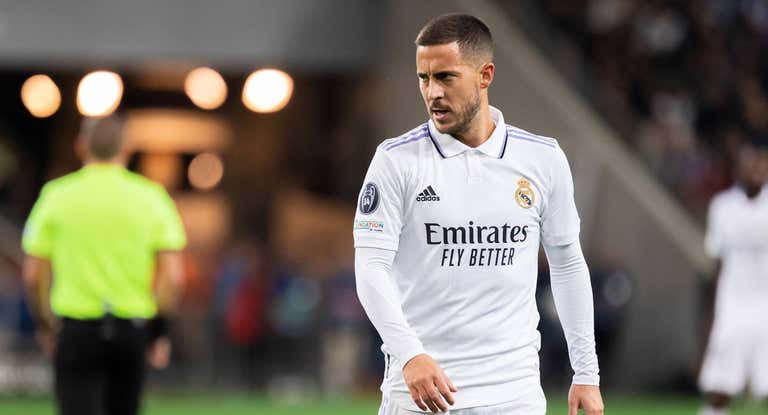 Hazard, en un partido con el Madrid.