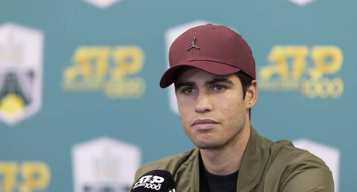 Carlos Alcaraz (19), en el Masters 1.000 de París. /BADREDDINE / GETTY