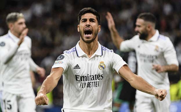 Asensio celebra el gol (3-0) que le marcó al Celtic.  GETTY