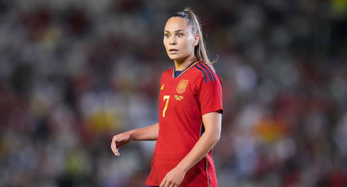 Irene Guerrero, durante el España - Suecia del pasado mes de octubre.