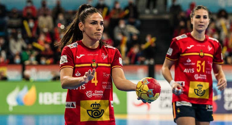 Carmen Martín, en un partido de la pasada Copa del Mundo de 2021.
