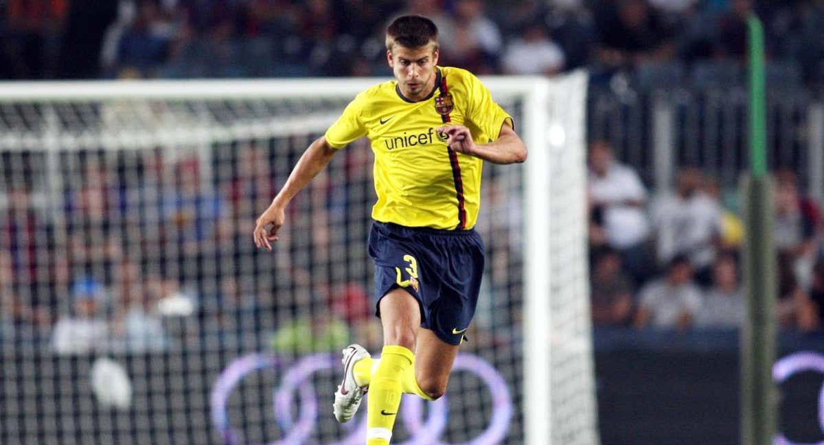 Gerard Piqué el día de su estreno en el Camp Nou.