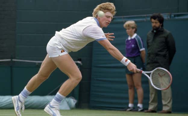 Boris Becker en Wimbledon en 1985. GETTY IMAGES
