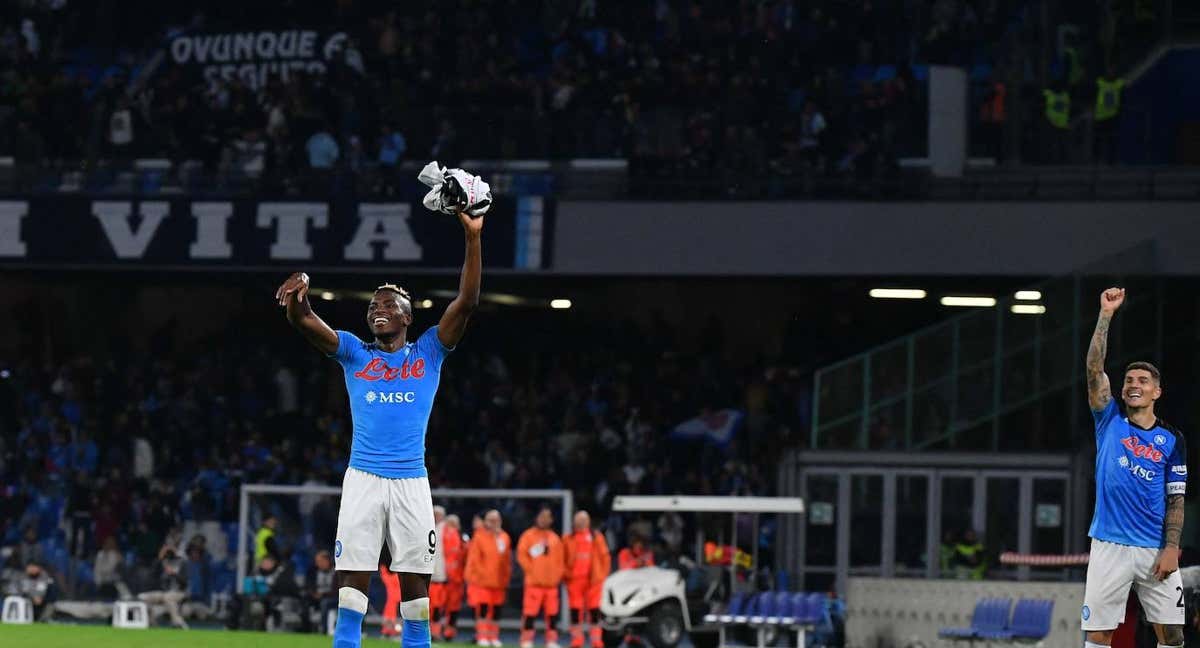 Osimhen celebra la victoria del Napoli | /AFP