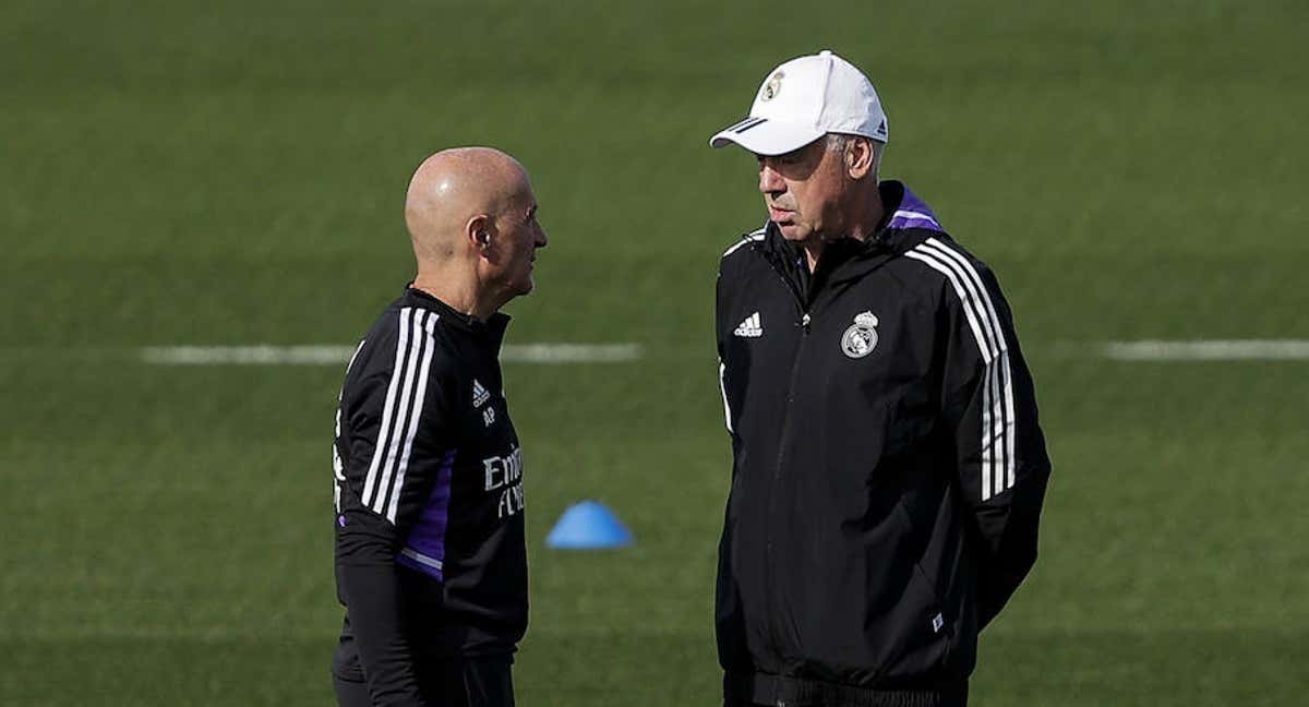 Pintus y Ancelotti, en la Ciudad Deportiva.