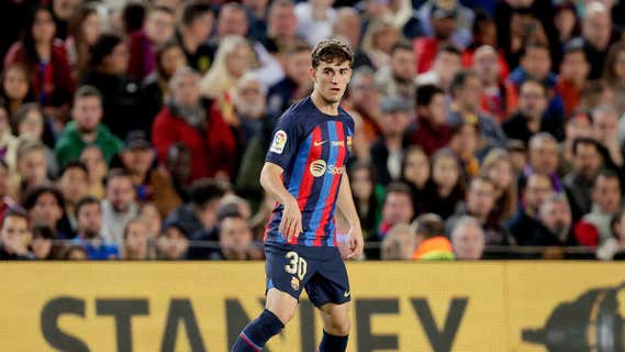 Gavi, precoz debutante en el Barça y en la selección española. /Getty