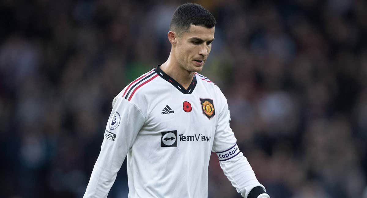 Cristiano, durante un partido de esta temporada con el United.