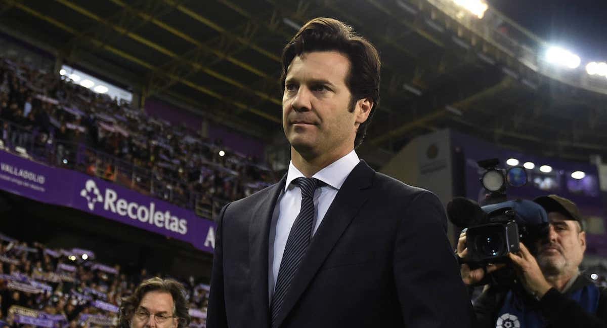 Solari, durante un partido con el Real Madrid.