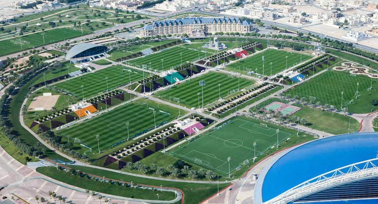 Complejo deportivo de la Academia Aspire en Doha.