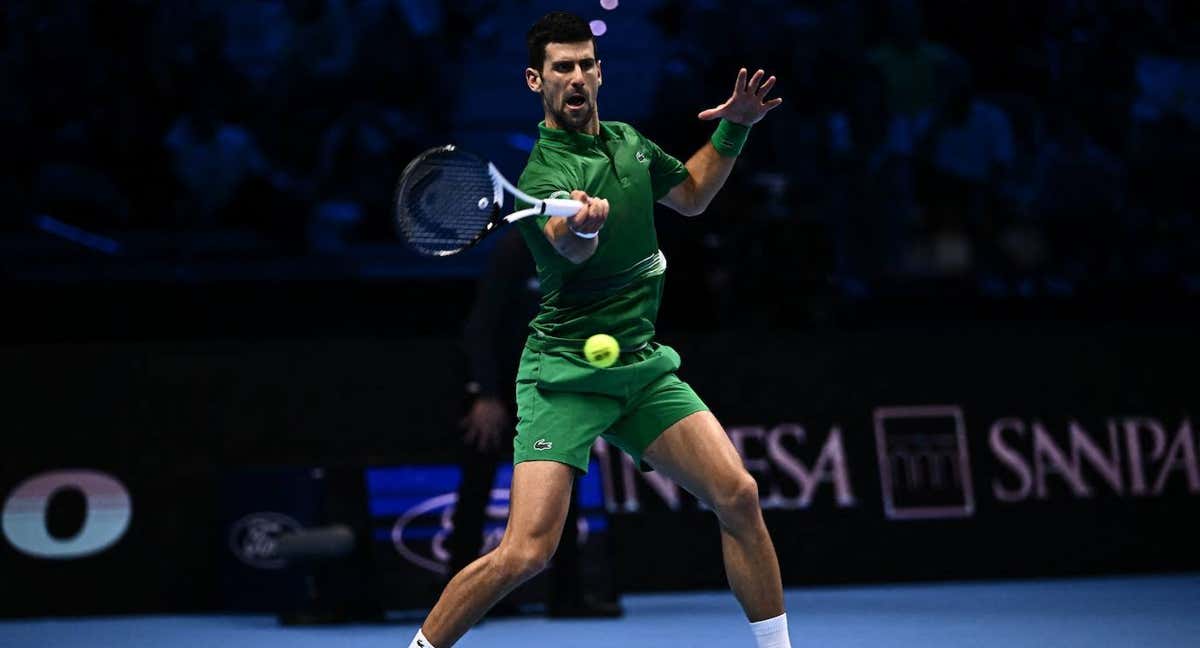 Novak Djokovic, en su semifinal ante Fritz. /MARCO BERTORELLO / GETTY