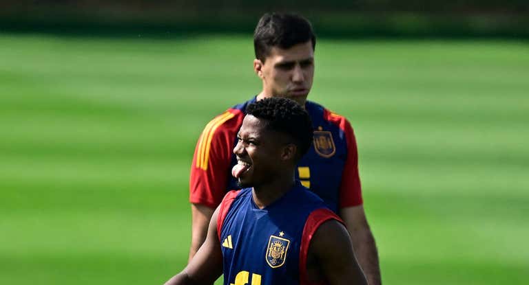 Ansu Fati, durante un entrenamiento.