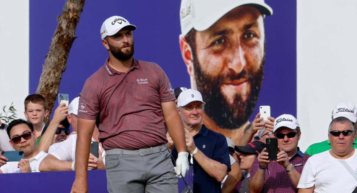Jon Rahm, durante la jornada del DP World Tour Championship de este domingo. /GETTY