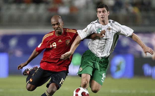 Marcos Senna, durante un Irlanda del Norte-España en 2008.  GETTY