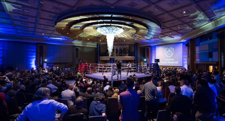 Imagen durante un combate de las Casino Boxing Series.