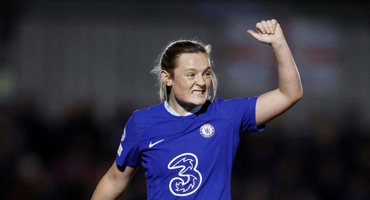 Erin Cuthbert, tras anotar el segundo gol del Chelsea ante el Real Madrid. /EFE