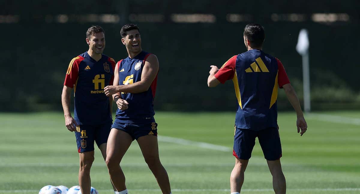 Asensio, en el entrenamiento de este jueves./Getty