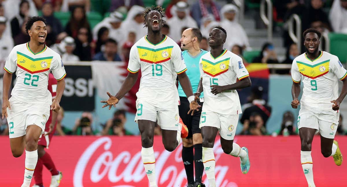 Diedhiou celebra el segundo gol de Senegal ante Catar. /GETTY