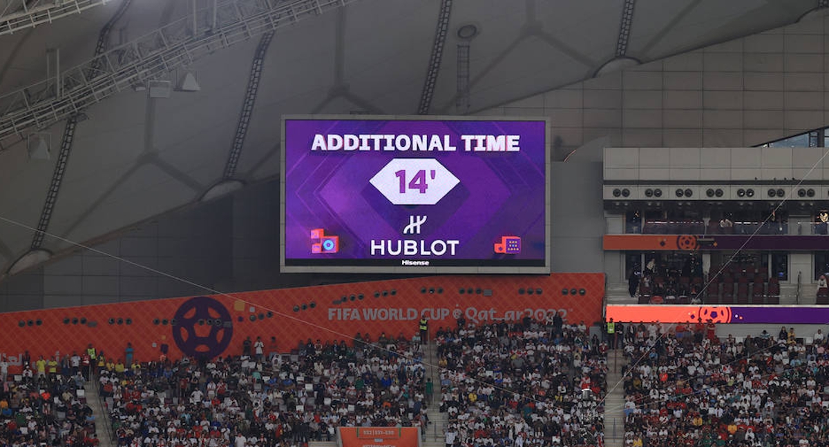 En el Inglaterra-Irán del Mundial se añadieron hasta 14 minutos.