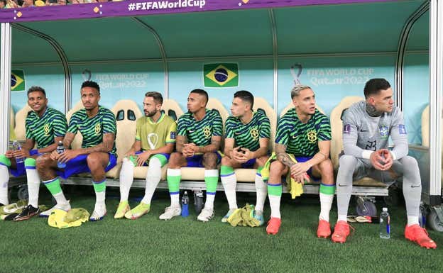 Rodrygo y Militao, entre otros, en el banquillo de Brasil. Getty Images