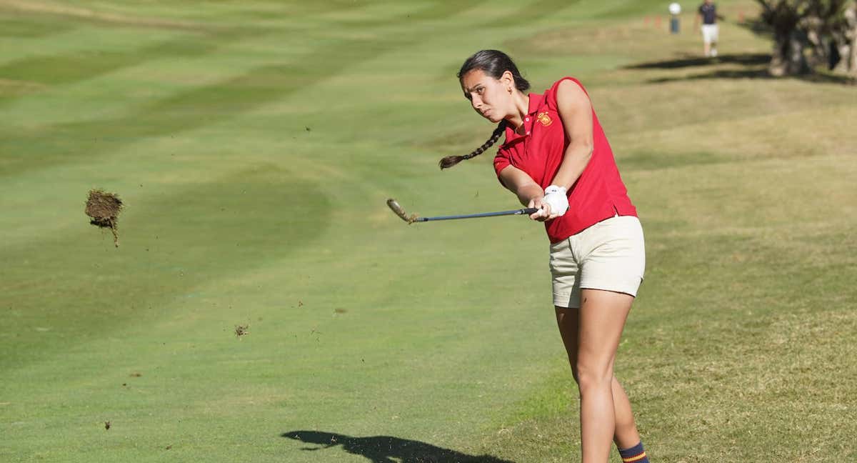 Cayetana Fernández, este sábado, en el Andalucía Costa del Sol Open de España. /EFE