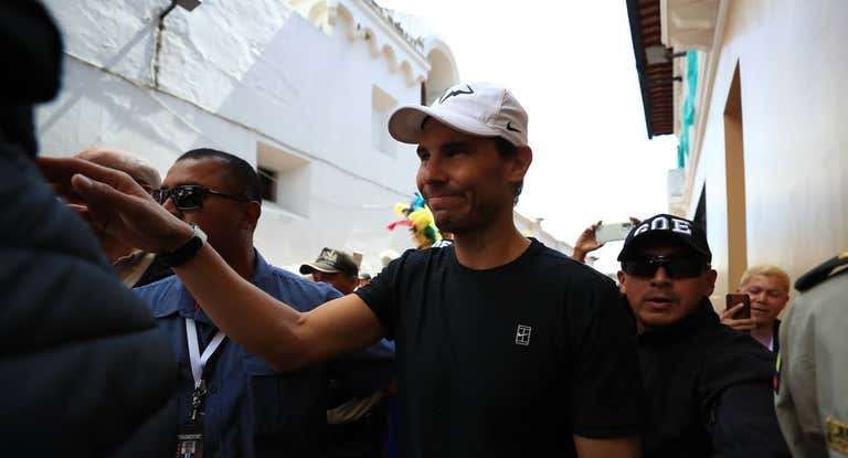 Rafael Nadal en Quito, durante su gira por Latinoamérica.