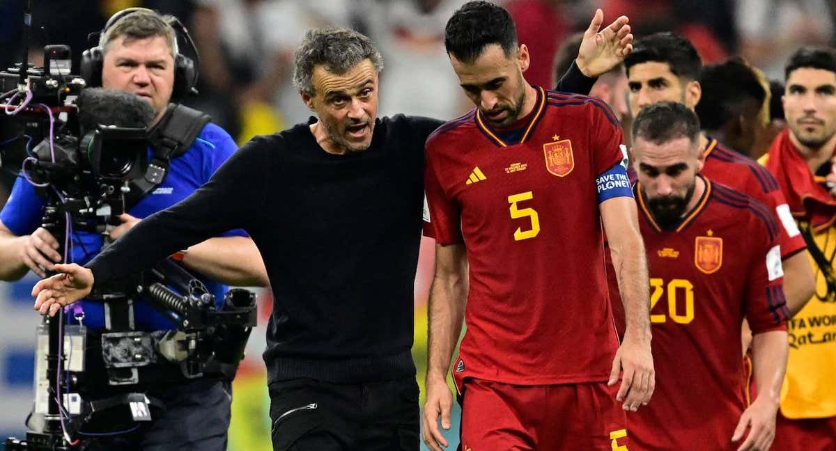 Luis Enrique habló extensamente con Busquets después del España-Alemania (1-1) del Mundial de Catar. /AFP