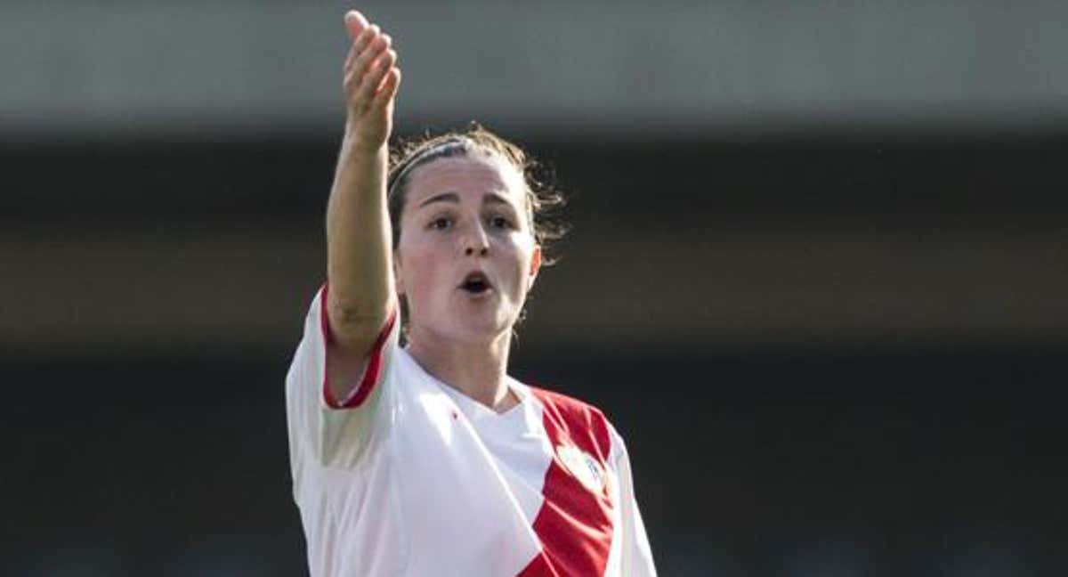 Natalia Pablos durante un partido con el Rayo Vallecano, donde jugó 15 años.
