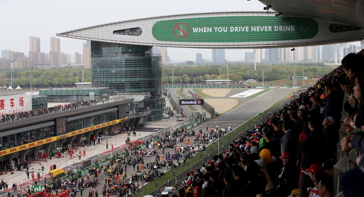 Recta de meta durante el GP de China de Fórmula 1 2019. /Getty Images