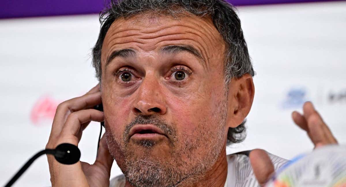Luis Enrique durante la rueda de prensa previa al partido.