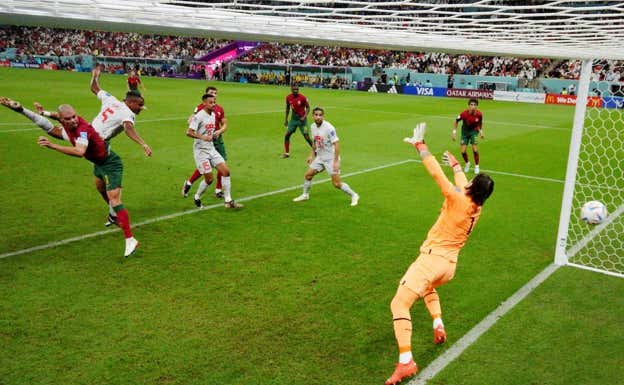 Este fue el gol de Pepe contra Suiza.  REUTERS