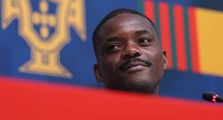 William Carvalho, en una rueda de prensa con Portugal.