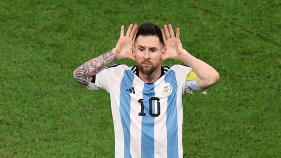 Messi celebra el segundo gol de Argentina a Países Bajos./GETTY