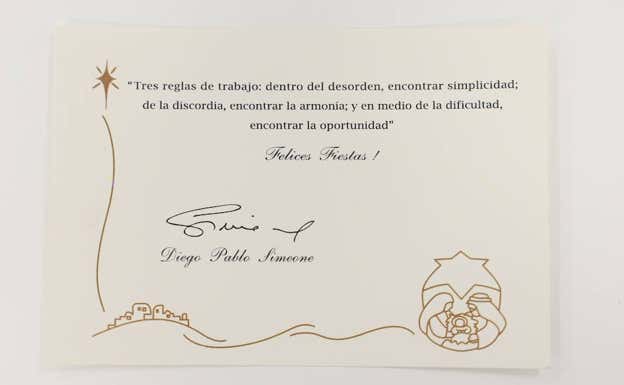 La felicitación navideña de Simeone. Relevo