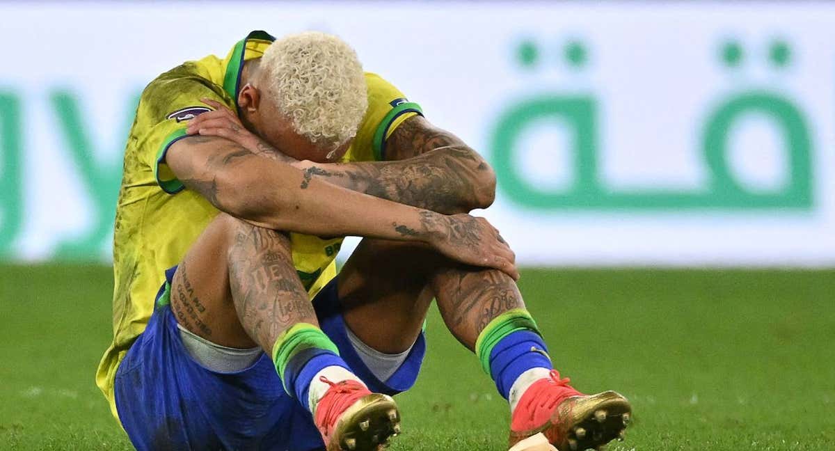 Neymar, tras la eliminación de Brasil./AFP