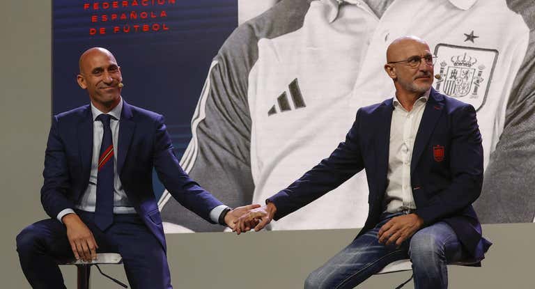Luis Rubiales y Luis de la Fuente, en la presentación en la Ciudad del Fútbol.