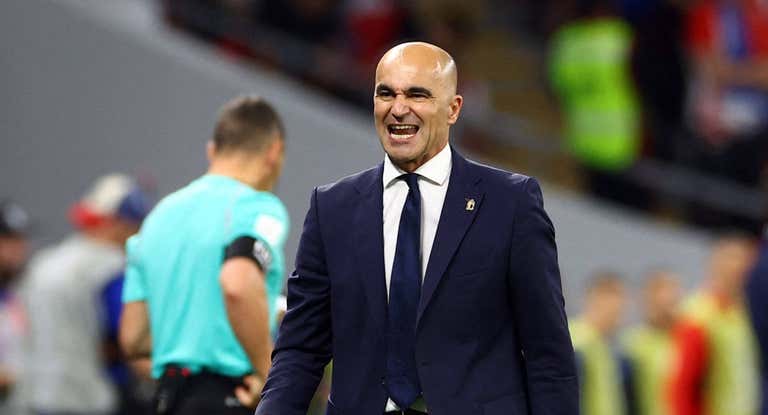 Roberto Martínez, en un partido con Bélgica.